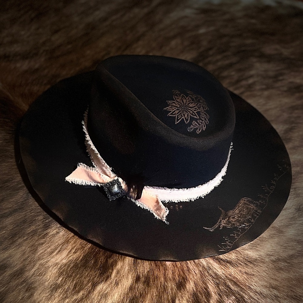 ~Long Horn Lady~ Charlie 1 Horse Black original by Dairing Designs